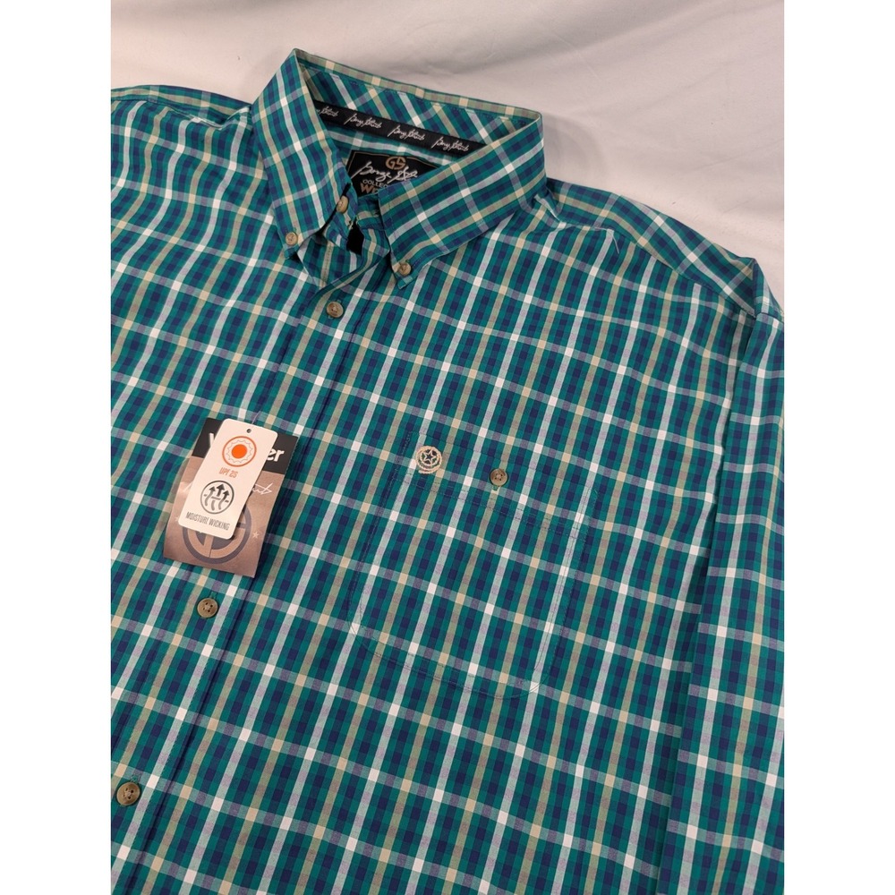New Mens Wrangler George Strait Green Plaid Print Western Shirt 100% Cotton 3XL